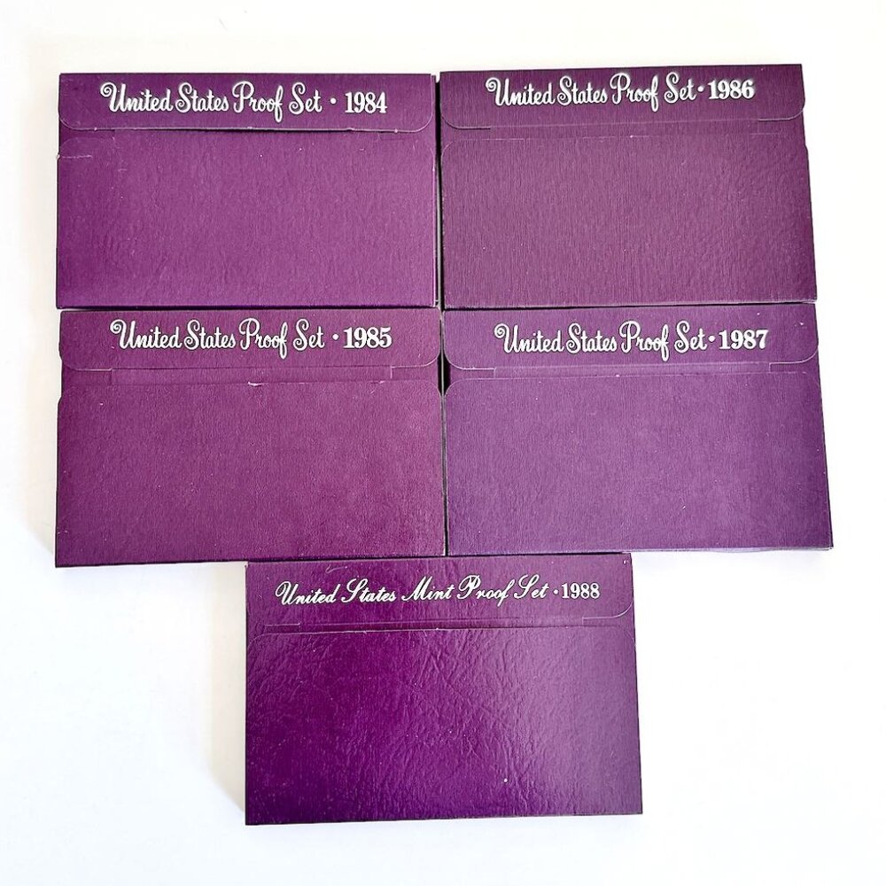 UNITED STATES MINT PROOF COIN SET 1984 1985 1986 1987 1988 UNCIRCULATED